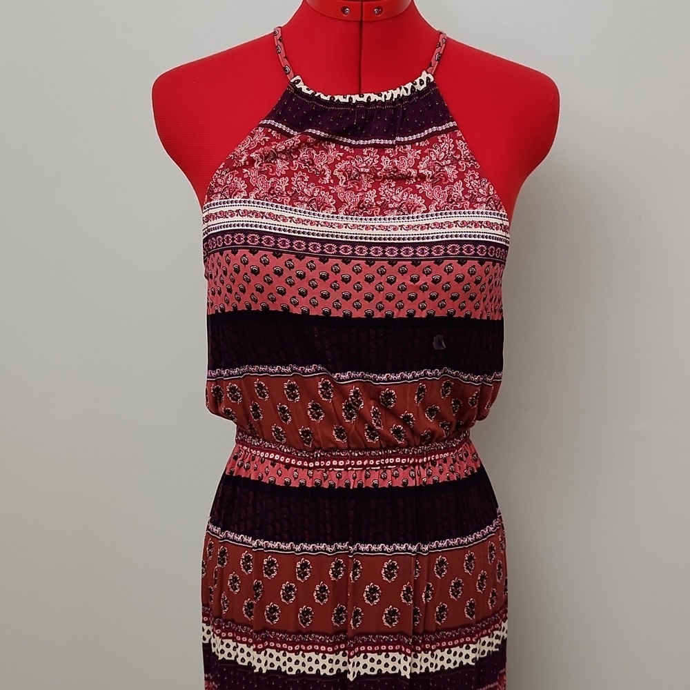 NWT American Eagle Soft & Sexy Maxi Dress Small Boho Halter Sleeveless Side Slit - Picture 2 of 14